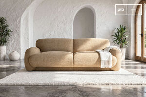 Canapé 2 places en tissu texturé camel Yuma