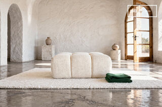 Reposapiés de tela color crema Atoll