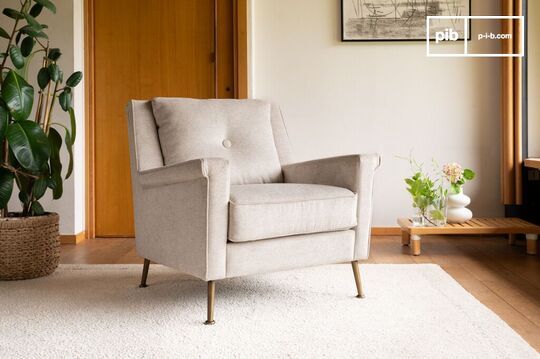 Fauteuil en velours gris